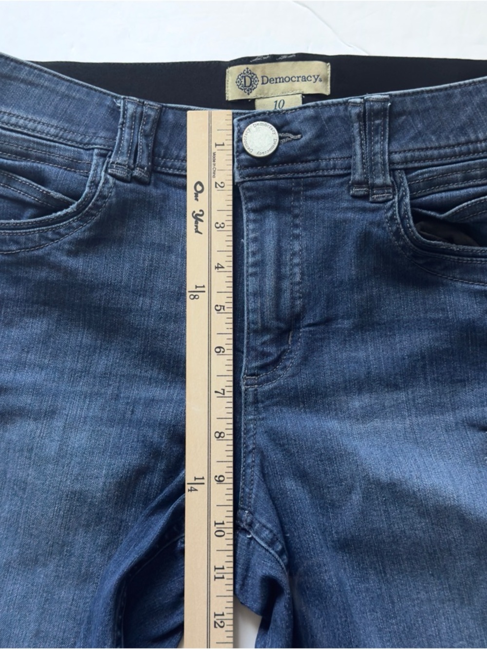 Democracy Ab Technology Skinny Jeans 10 Distressed Mid Rise Medium Wash Stretch - Picture 8 of 12